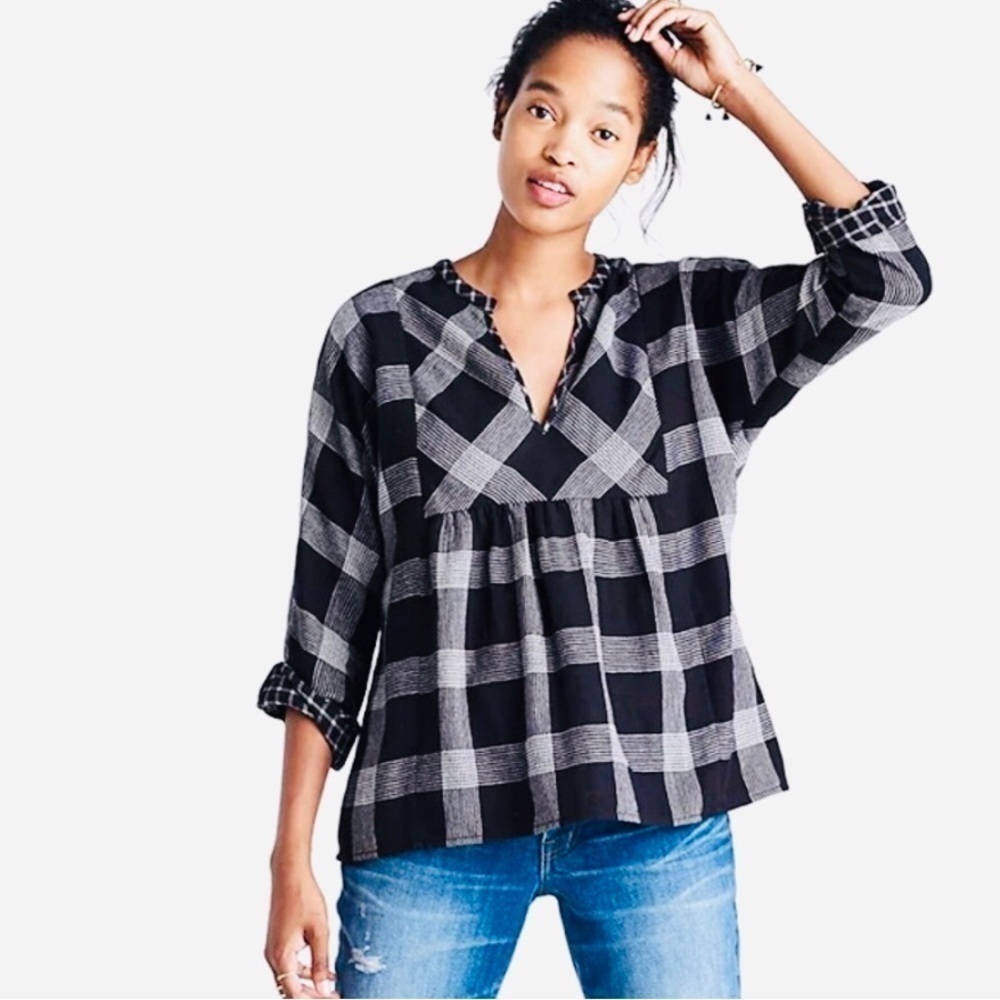 Madewell Bohemia Mixed Plaid Top